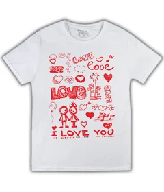 Прикольные футболки: I love you - сердечки и Love